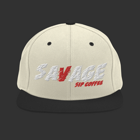 Savage Sip Coffee Sketch Snapback Hat